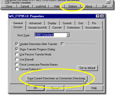 saving current directories