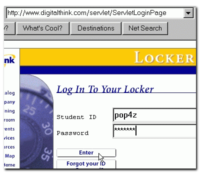 log-in screen shot